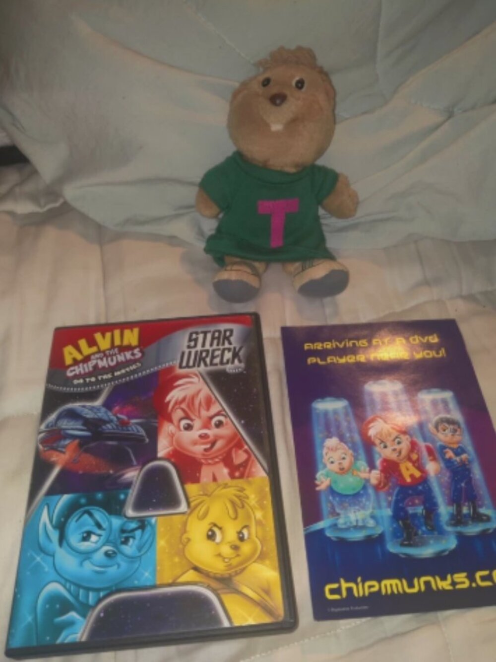 Alvin and the Chipmunks Go to the Movies:Star Wreck (DVD,) + Theodore VNTG Plush